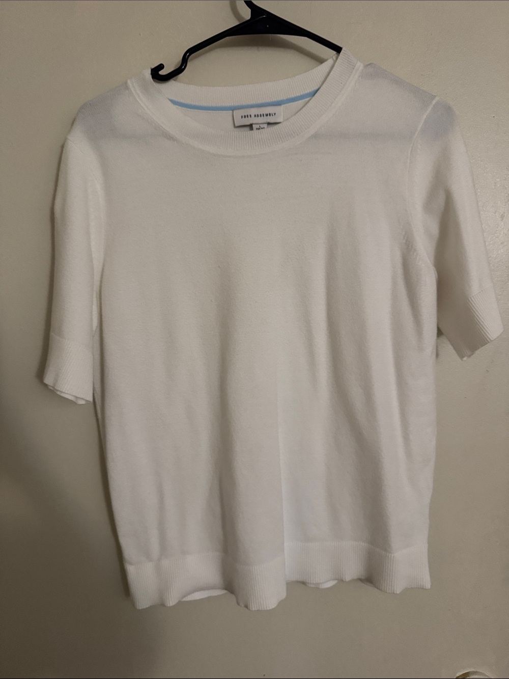 White Short-Sleeve Knit Top - Lightweight Everyday Tee
